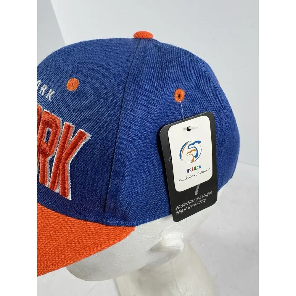 New York Snapback Hat Blue Orange Adjustable Cap Kids Youth NWT T&T